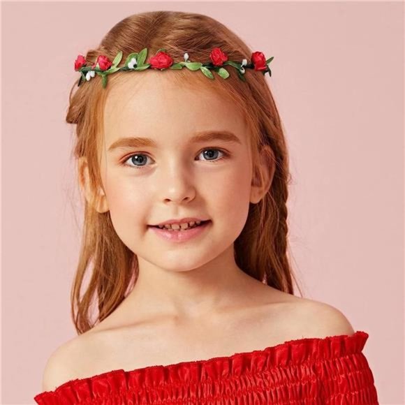 Lady Girl Fashion Bohemian Flower Crown Floral Garland Headbands (A-Mixed Color) - Picture 5 of 6